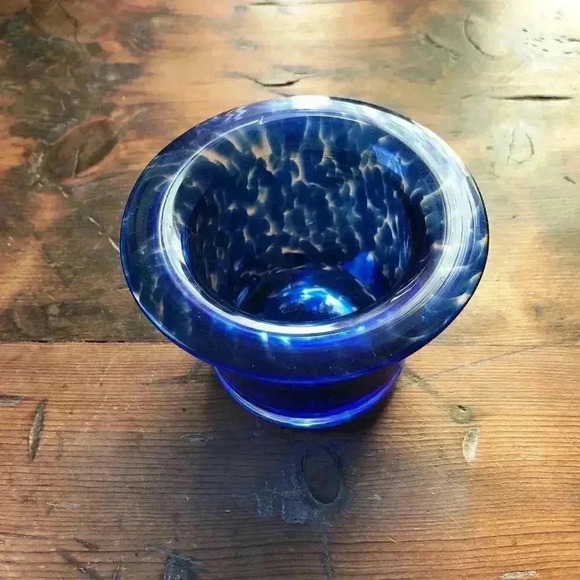 Handblown Glass Cobalt Blue Votive / Tea Light Candle Holder - Picture 2 of 9